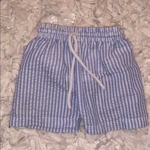 Seersucker swim trunks